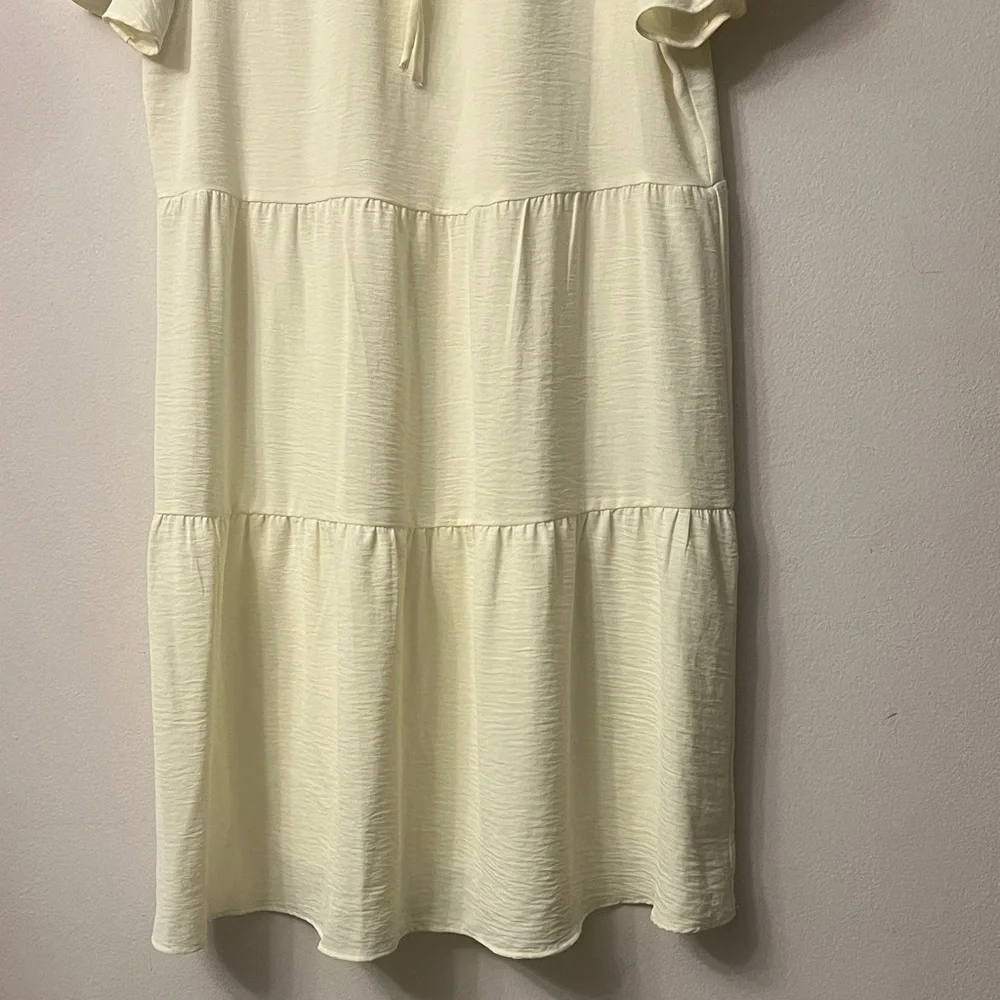 DKNY Light Cream Tiered Dress